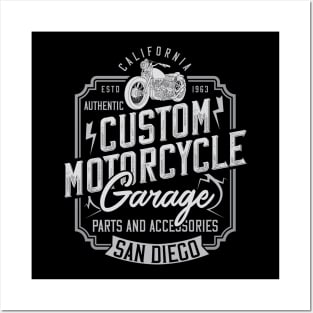 Custom motocycle Posters and Art